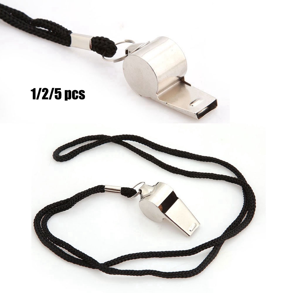 Bộ 1/2/5 Còi Thổi Trọng Tài Bóng Đá/Bóng Đá/Bóng Rổ Màu Đen/Vàng Kim Loại