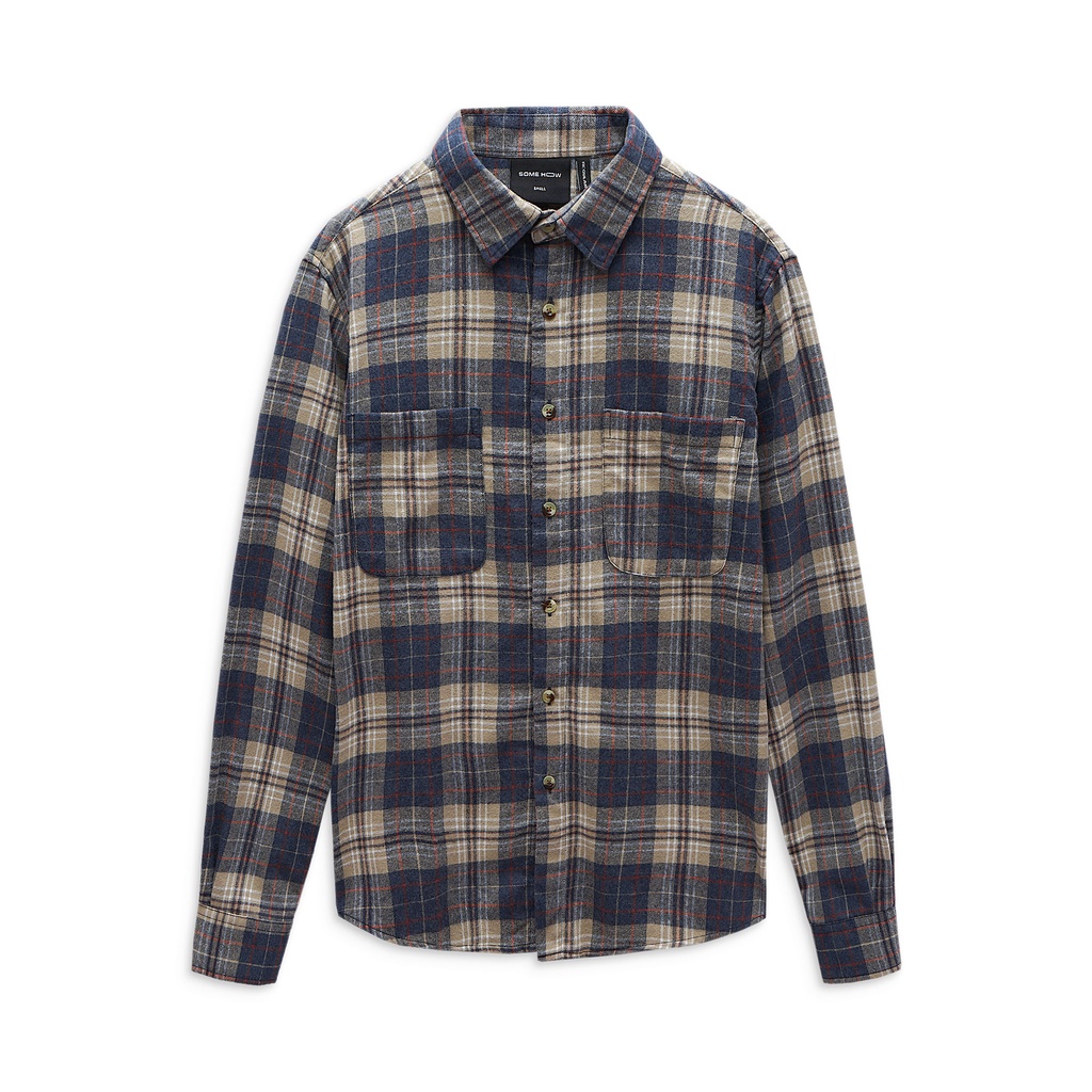 Áo Sơ Mi Regular Caro Shades , Chất Vải Flannel Thoải Mái , SM006068,SOMEHOW
