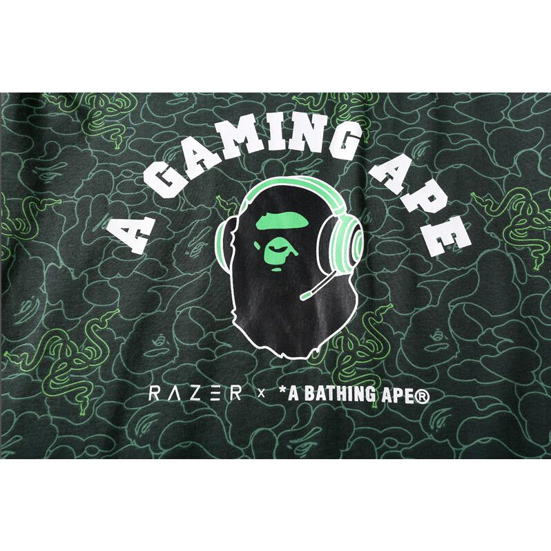BAPE Mới Áo Thun Tay Ngắn In Hình Razer Cá Tính Cho Nam Nữ