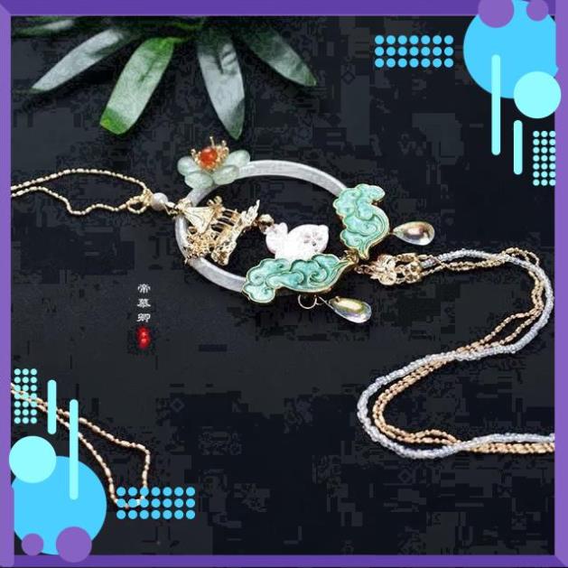 QN003 ndk13 ndk13 Ngọc bội tùy thân mây họa ánh trăng cho nữ