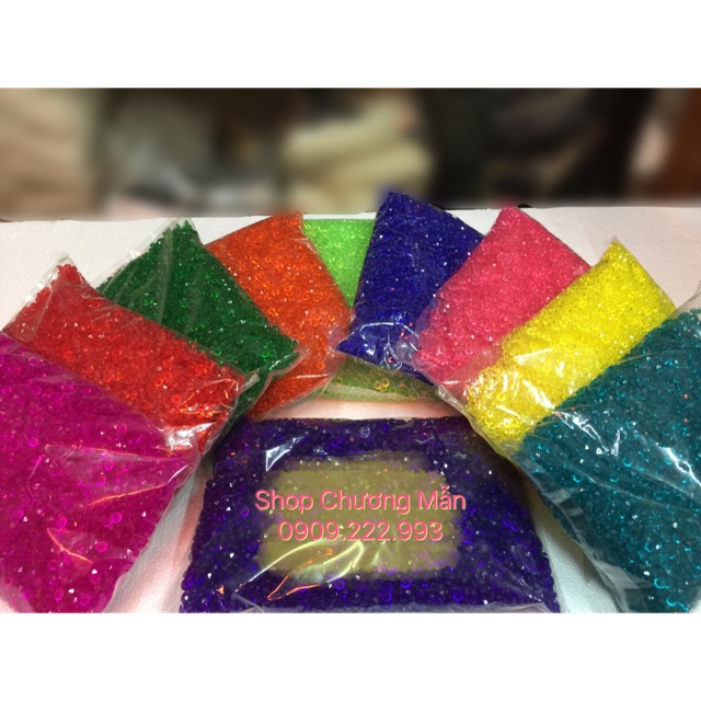 100G Chuỗi Hạt Pha Lê Nhựa Dĩa Bay 6mm Giá Sỉ