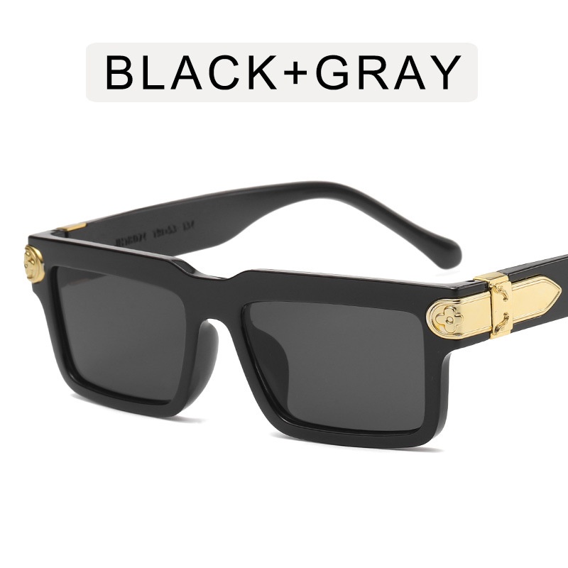 Kính Mát Gọng Chữ Nhật Bằng Kim Loại Thời Trang Retro Hàn Quốc