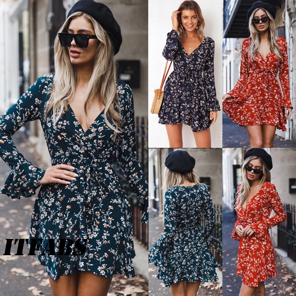 Đầm xòe tay dài thời trang dành cho nữ