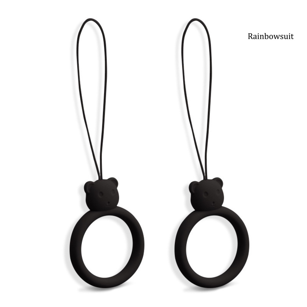 Set 2 Móc Nhẫn Điện Thoại Silicon Hình Gấu Hoạt Hình