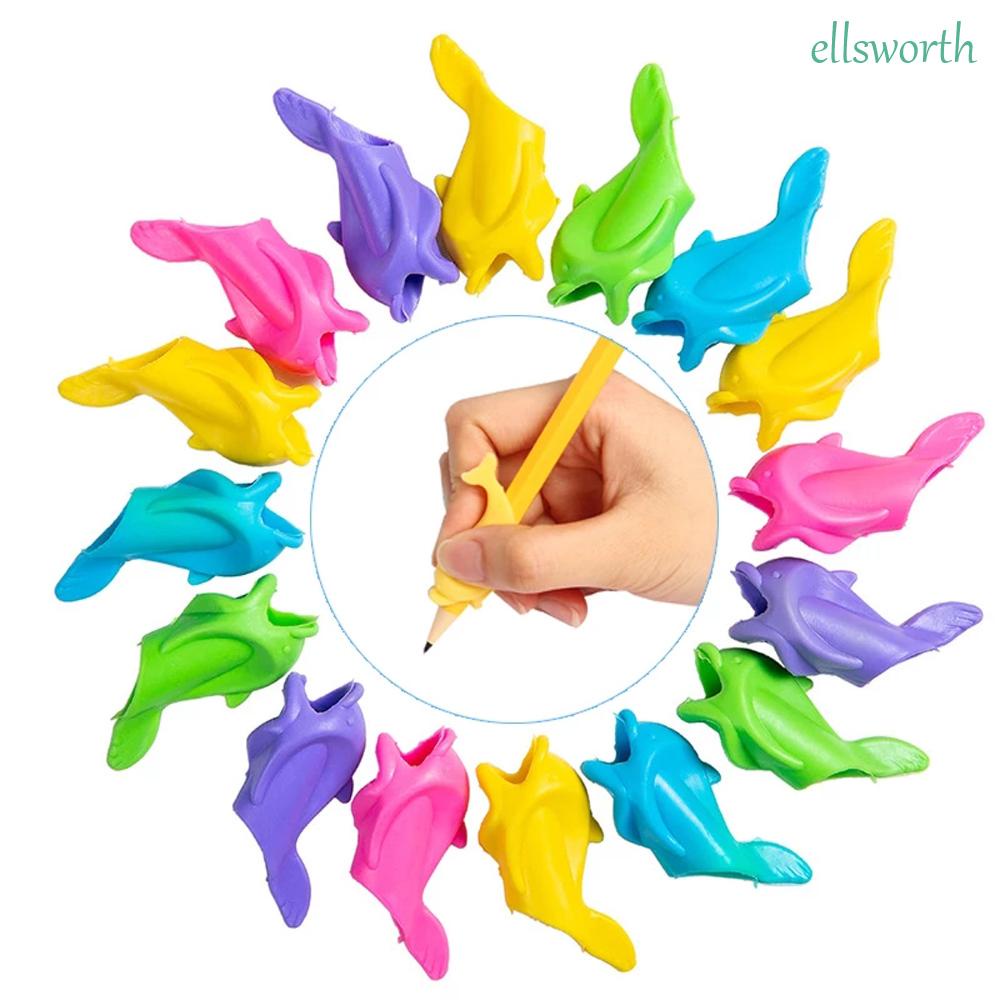 Set 10 dụng cụ hỗ trợ chỉnh sửa tư thế cầm bút bằng silicon tiện dụng cho bé