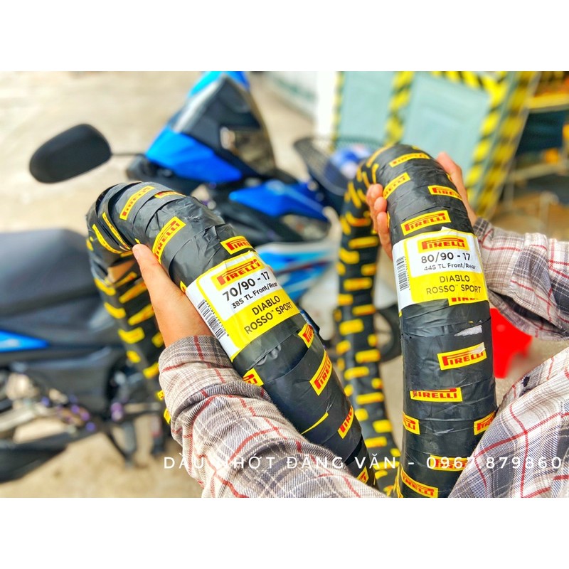 Cặp Vỏ Lốp Pirelli 70/90-17 và 80/90-17 Không Ruột DIABLO ROSSO SPROT chính hãng