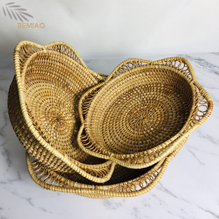 Set rổ hoa chất liệu mây tre đan tinh xảo - Hàng thủ công mỹ nghệ Bemiao