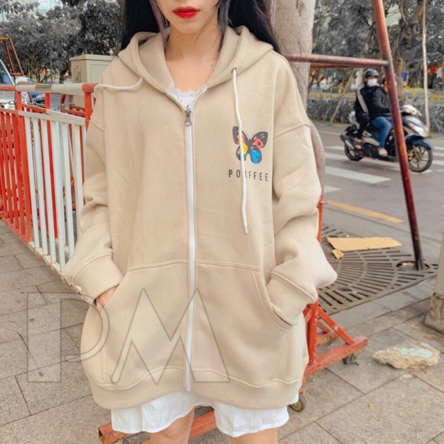 Áo khoá bướm POXFFEE in hai mặt