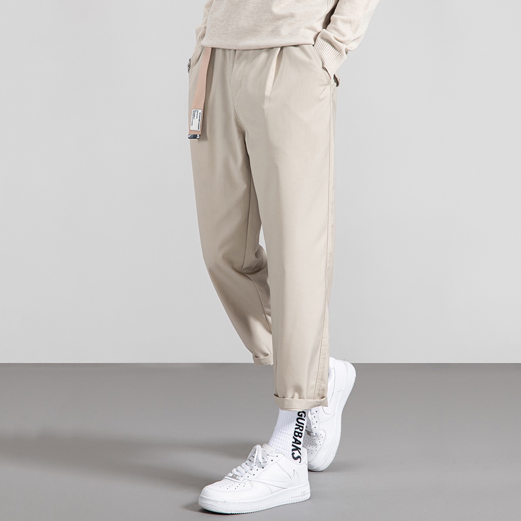 Quần Baggy Nam Chinos Quần Tây Âu Xắn Gấu Ống Suông Basic Lưng Cài Kiểu Dáng Hàn Quốc Trẻ Trung Thời Trang FASHION4MENHN