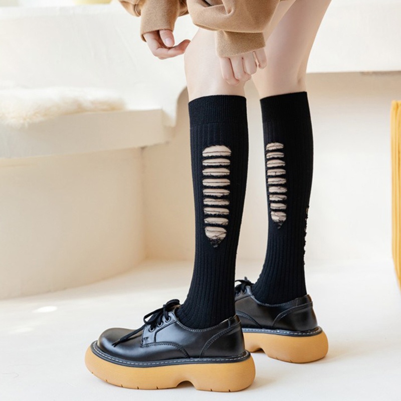 1 Đôi Tất Chân Rách Gối Phong Cách Lolita Nhật Bản Cho Nữ