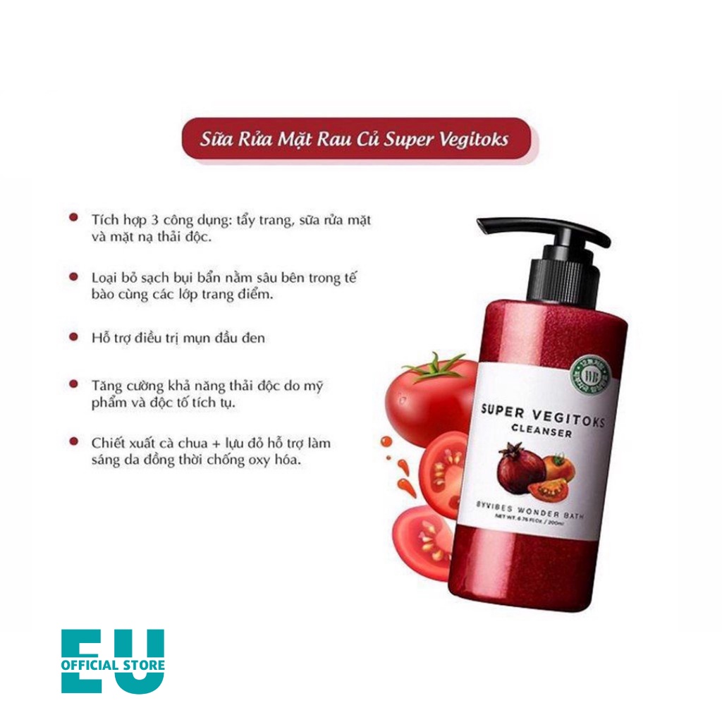 Sữa rửa mặt rau củ thải độc Super vegitoks cleanser Wonder bath Hàn Quốc