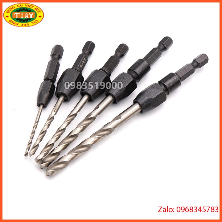 Bộ 5 mũi khoan đa năng đầu kẹp chuôi lục giác