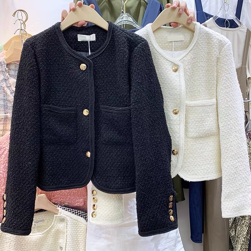 (SẴN) Áo dạ tweed viền 3 cúc