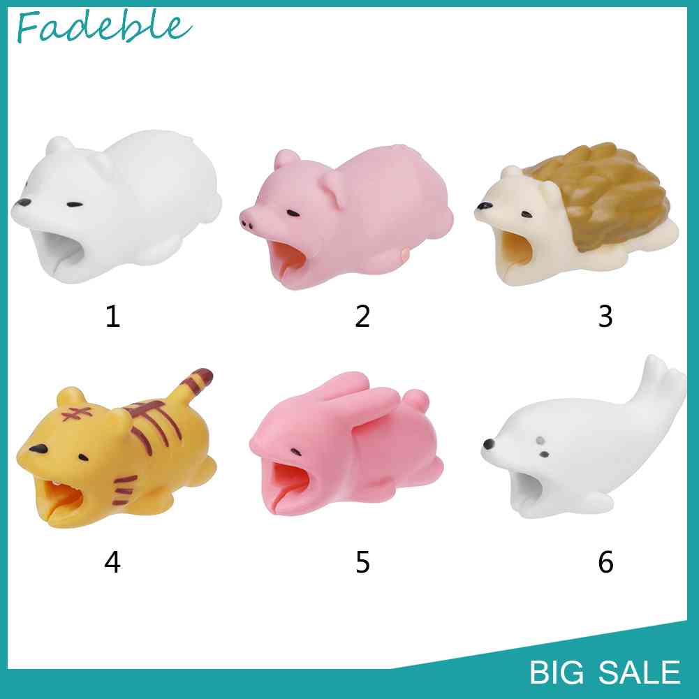 Phụ Kiện Bảo Vệ Dây Cáp Sạc USB Hình Thú Đáng Yêu Bằng Nhựa PVC