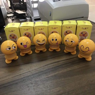 [Combo 6 Ông Trọc Cười] Lật Đật Icon Emoji Lò Xo Nhún Đồ Chơi Xả Stress - Lật Đật Icon Lò Xo Để Xe Ô Tô