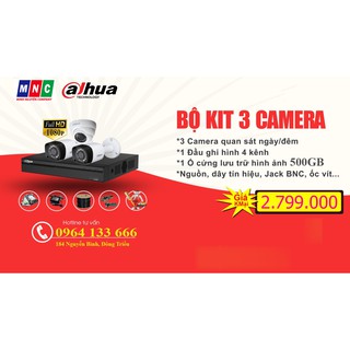 Trọn Bộ 3 Camera Dahua 2.0 Full HD Chính Hãng Giá Tốt Bảo Hành 2 Năm
