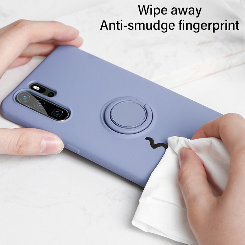 Ốp Điện Thoại Silicon Mềm Chống Sốc Kèm Móc Xỏ Ngón Nam Châm Cho Huawei P20 P40 P30 Pro