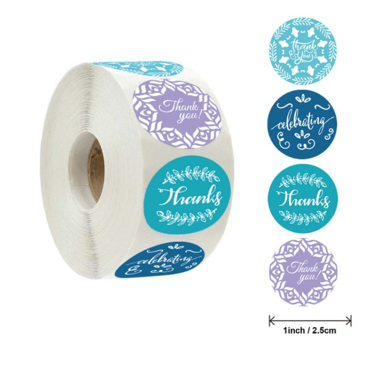 Cuộn 500 Nhãn Dán Sticker Thank You Loại Đẹp