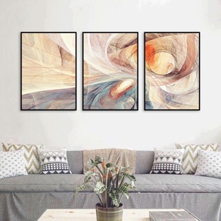 BỘ 3 TRANH CANVAS TRỪU TƯỢNG 50 x 70 ( khung viền đen ) - SR14
