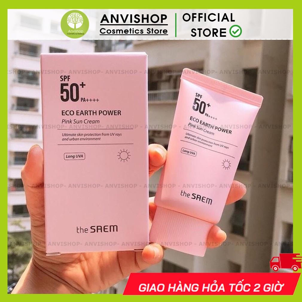 Kem Chống Nắng The SAEM Eco Earth Power Pink Sun Cream SPF50+/PA++++