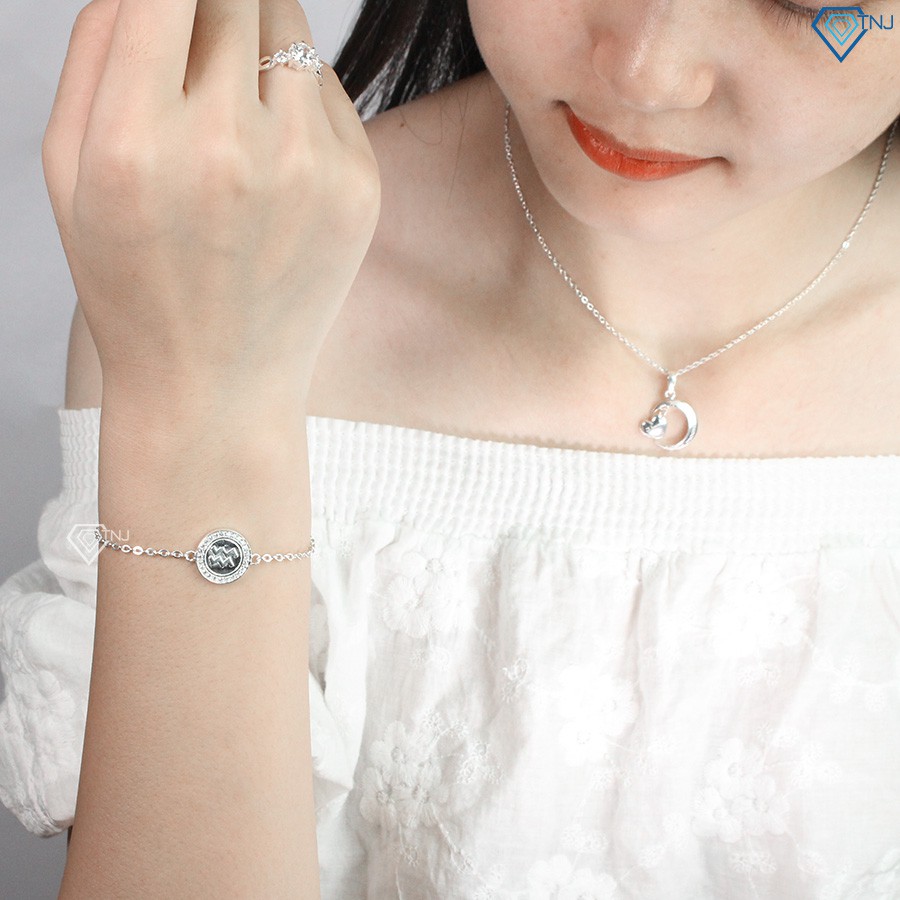 Lắc tay nữ bạc thật cung hoàng đạo Bảo Bình LTN0151 Trang Sức TNJ