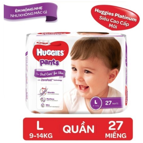 Tã quần Huggies platinum siêu cao cấp M33/L27/Xl24 miếng