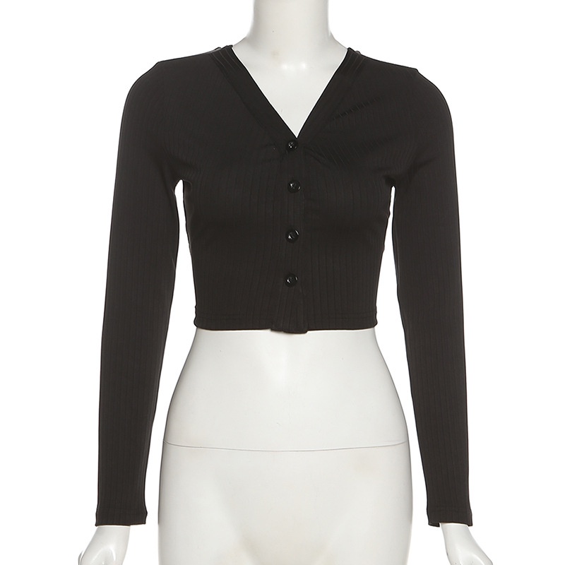 DUNEA Áo kiểu cardigan tay dài cổ chữ V hở lưng thắt dây quyến rũ thời trang dành cho nữ