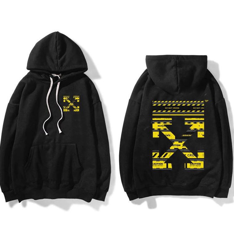 áo hoodie sweater nỉ off white caution unisex form rộng freeship toàn quốc MS04 M83 | BigBuy360 - bigbuy360.vn