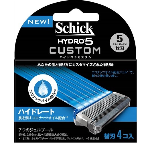 Vỉ 4 lưỡi dao cạo râu Schick Hydro 5 Custom - Japan