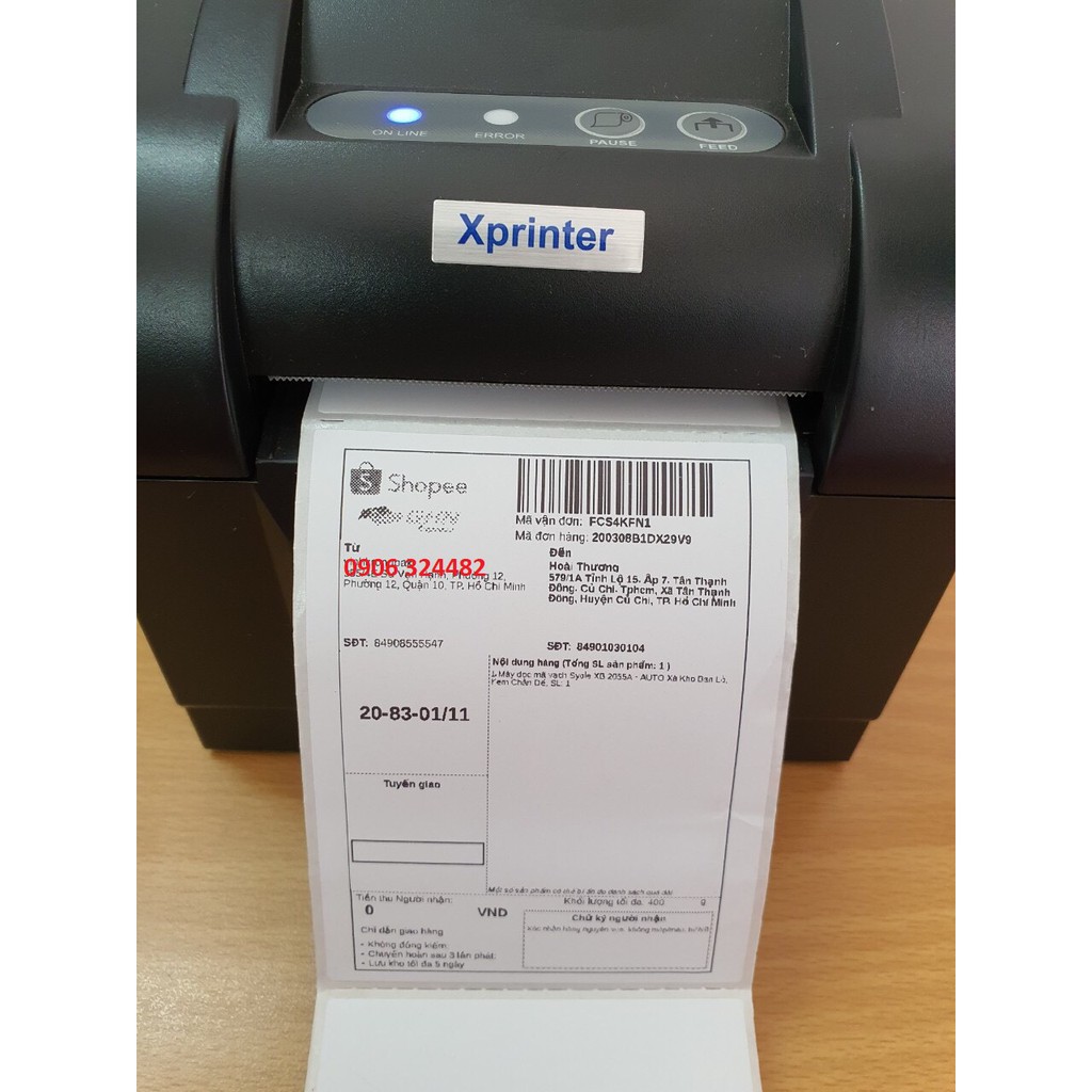 MÁY IN MÃ VẠCH Xprinter XP350B hàng nhập chính hãng, dùng in nhiều trong các quán Trà Sữa giá rẻ