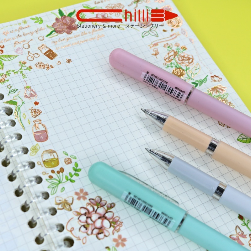 Bút Gel Nắp Đậy Beifa Ngòi 0.5mm Mực Đen Nhiều Màu Tone Pastel Xinh Xắn Siêu Tiện Dụng