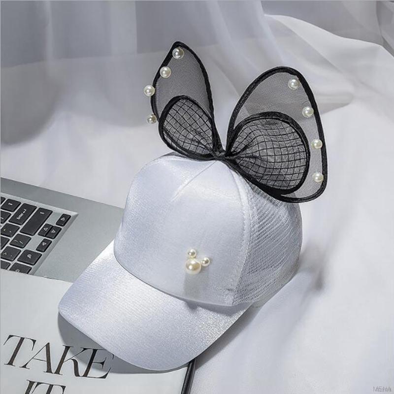 Nón mùa hè xinh xắn cho bé gái thiết kế có tai