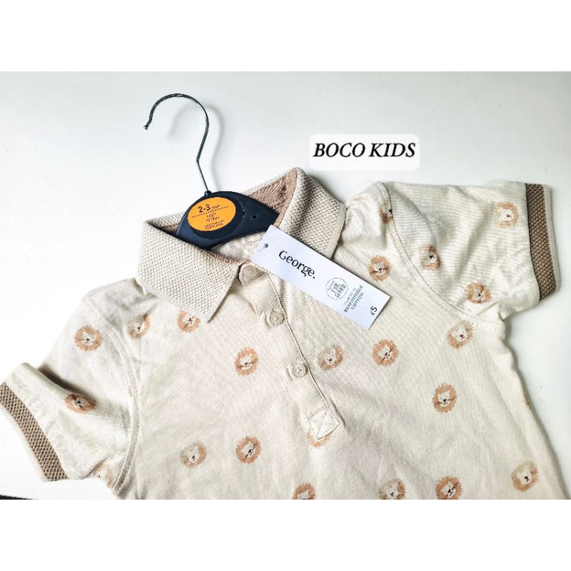 Áo polo họa tiết sư tử cho bé trai hãng George