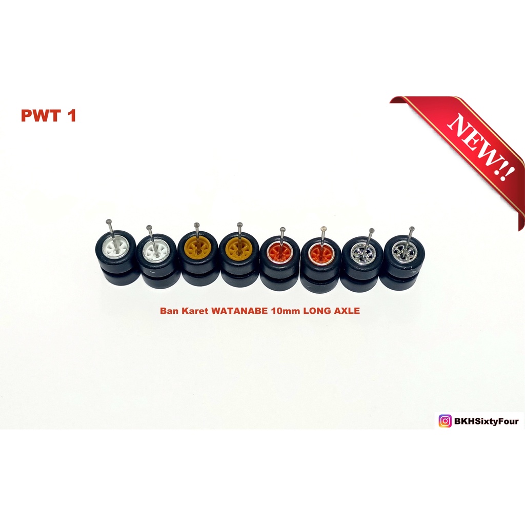 Bộ 4 Bánh Xe Cao Su WATANABE Dài 10mm Nhiều Màu Sắc