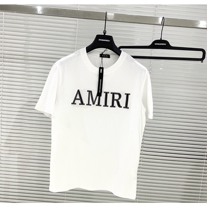 Áo phông amiri thời trang có hoạ tiết chữ in, Áo nam cộc tay mùa hè phong cách giới trẻ cotton btshop từ 45 đến 75 kg
