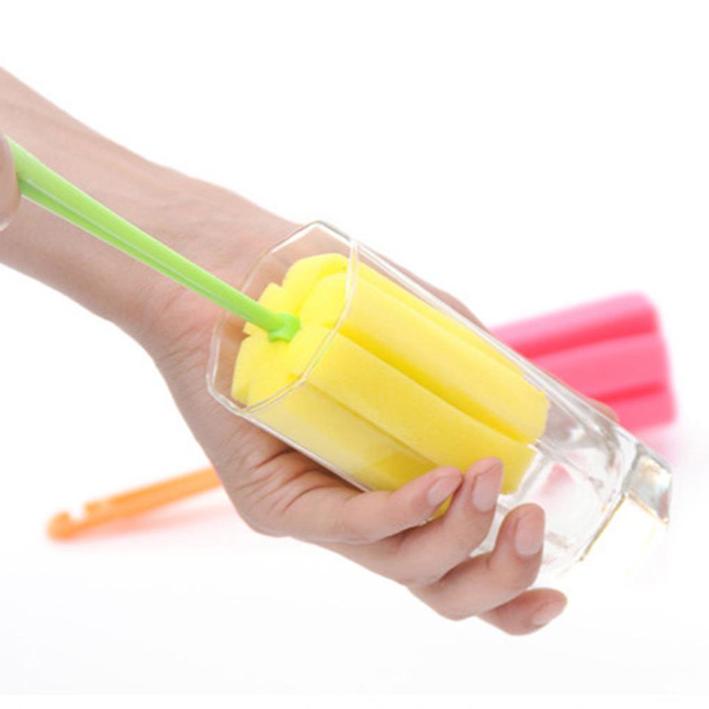 1 Cọ Rửa Bình Nước Bằng Bọt Biển Mềm Với Tay Cầm Dài Màu Sắc Ngẫu Nhiên