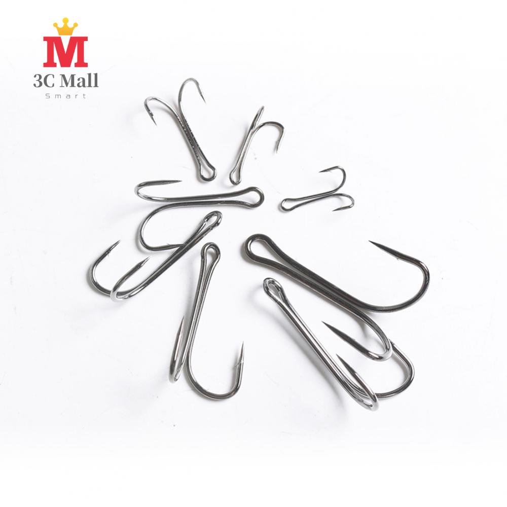 5pcs Saltwater Double Hook Dual High Carbon Steel Black Fishing Hooks 8#-4/0