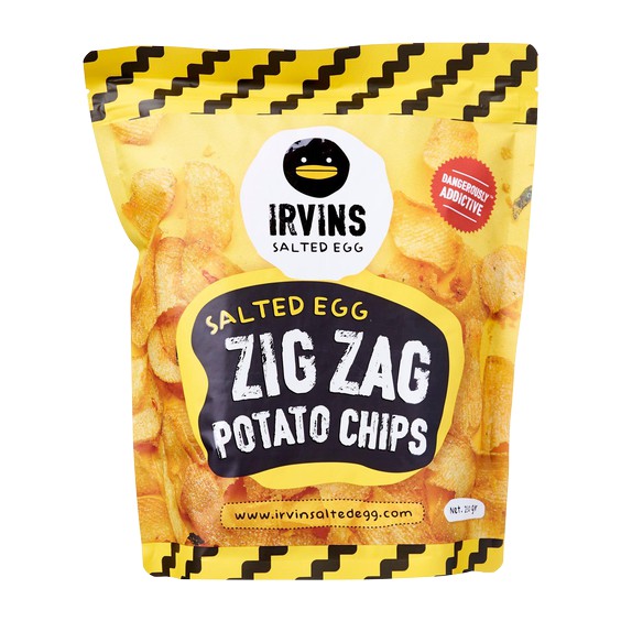 Khoai tây trứng muối Zig Zag IRVINS - Salted Egg Zig Zag Potato Chips 105gram