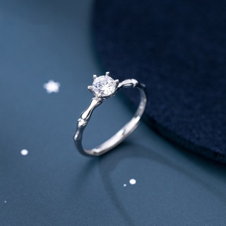 Nhẫn bạc nữ H.A.S hình đá 6 chấu freesize - N0177