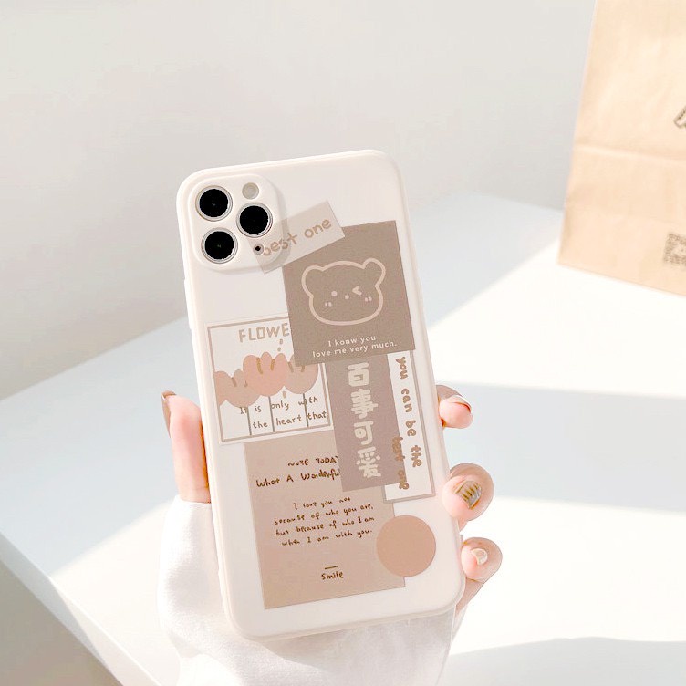 Ốp Lưng Iphone Gấu Best One Cạnh Vuông,Bảo Vệ Camera 7plus,8plus,x,xs,xsmax,11,11,promax,12,12promax,13,13promax