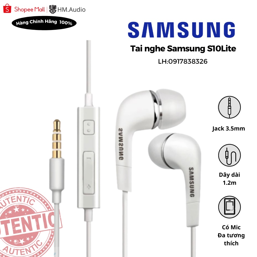 Tai Nghe Samsung S10 Lite Chính Hãng (Âm Hay - Bass Mạnh) - Jack 3.5mm