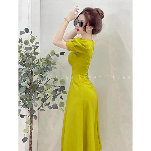 ĐẦM MIDI XOÈ NHÍU NGỰC TAY BÚP 3M KTGIMI ( Kèm Ảnh Thật)