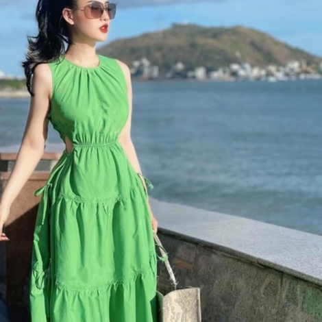 Váy lụa suông ulzzang Đầm dáng dài maxi đi biển chất lụa cao cấp dày dặn,siêu đẹp v56