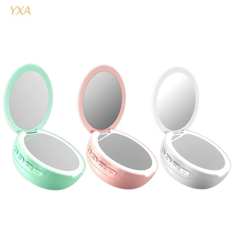 [yxa] Creative Wireless Bluetooth Speaker Makeup Mirror with LED Fill Light Portable Outdoor Travel Beauty Makeup Mirror