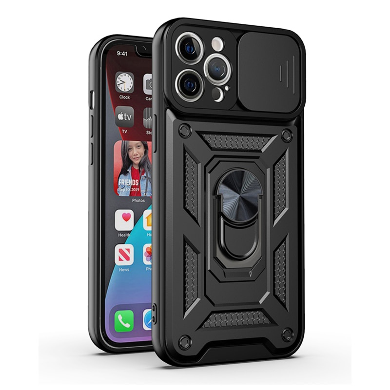 Ốp điện thoại cứng với thanh trượt bảo vệ camera cho iphone 13 11 12 pro max mini xs max xr x 7 8 plus se
