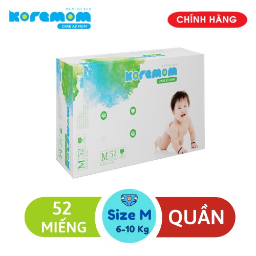 Bỉm Quần KOREMOM - Tã Quần Cao Cấp Hàn Quốc Mềm Nhẹ Khô Thoáng- size M52