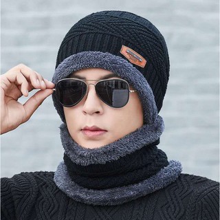 Mũ len nam nữ kèm khăn quàng cổ 💥FREESHIP 💥 nón len trùm đầu mùa đông siêu âm