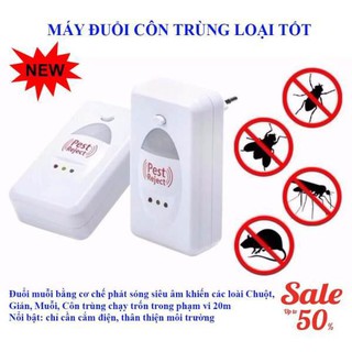 Máy Đuổi Côn Trùng, Thiết Bị Xua Đuổi Côn Trùng Pest Rejeck, Không Dùng Hóa Chất, An Toàn Khi Sử Dụng