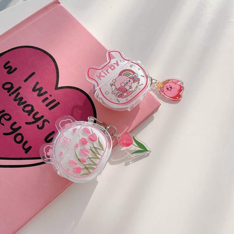 Vỏ Bảo Vệ Hộp Sạc Tai Nghe Trong Suốt Họa Tiết Hoạt Hình Chú Gấu / Hoa Tulip Cho Disney P1 Q33 P10 F2 F9