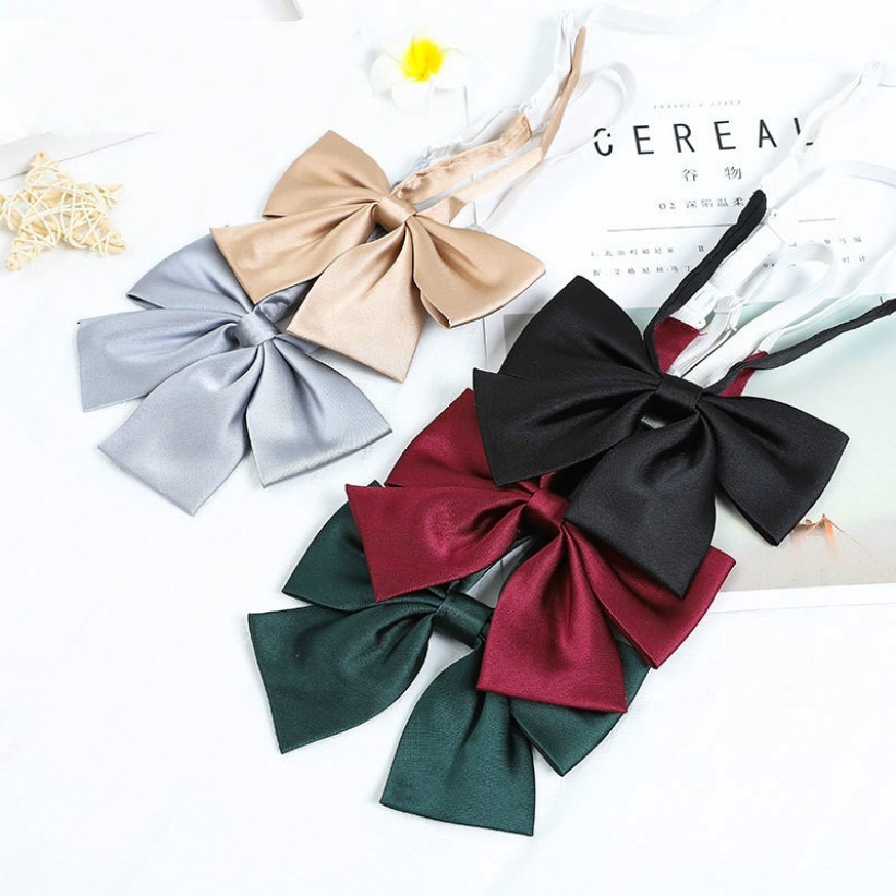 Nơ Cài Cổ Áo Màu Trơn Phong Cách Nhật Bản